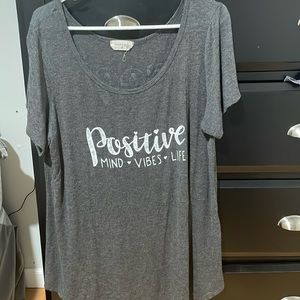 French Pastry Grey flowy shirt